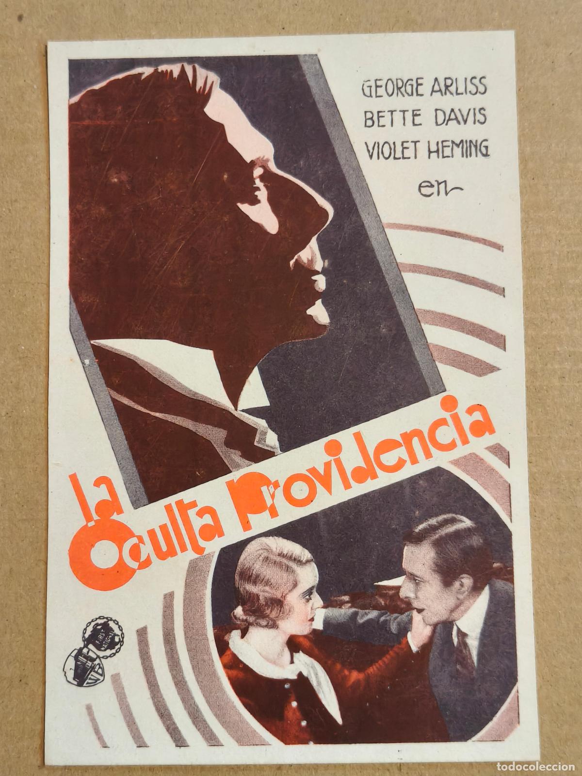 Cine: BETTE DAVIS LA OCULTA PROVIDENCIA PROGRAMA DE CINE 1935