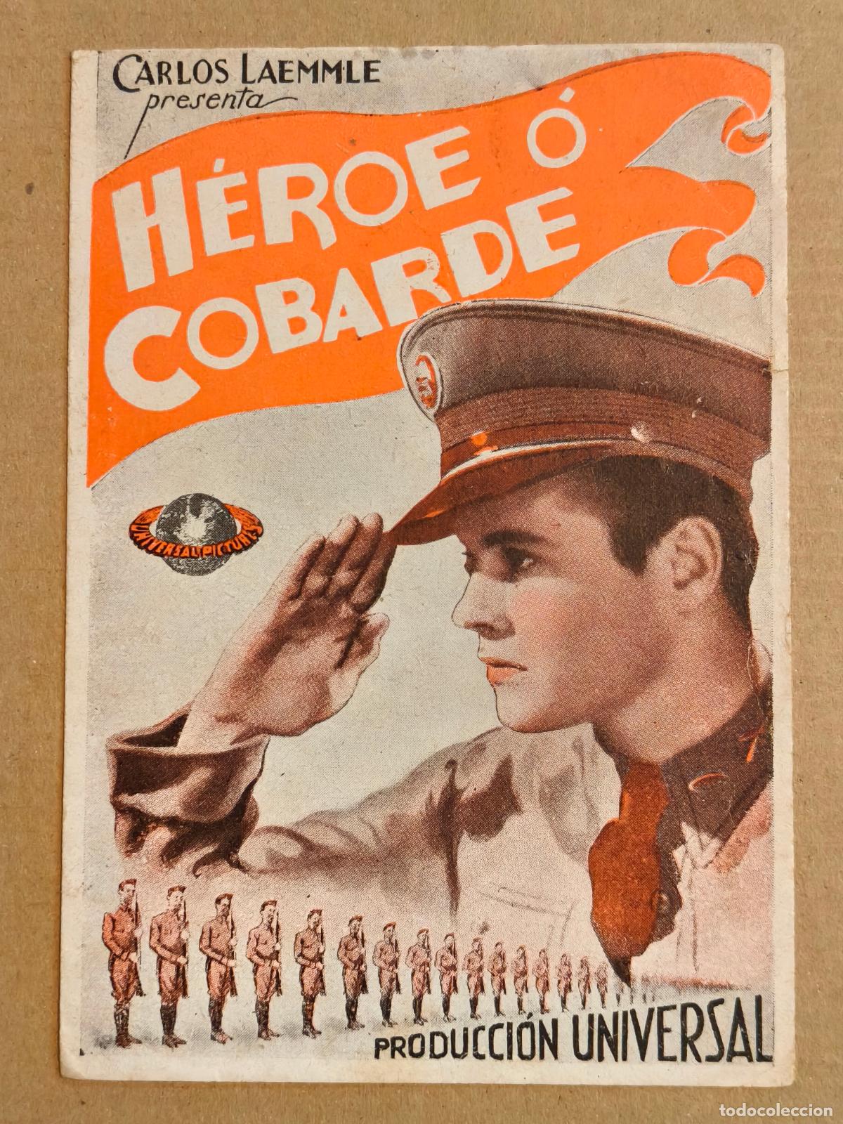 Cine: HEROE O COBARDE PROGRAMA DE CINE 1934