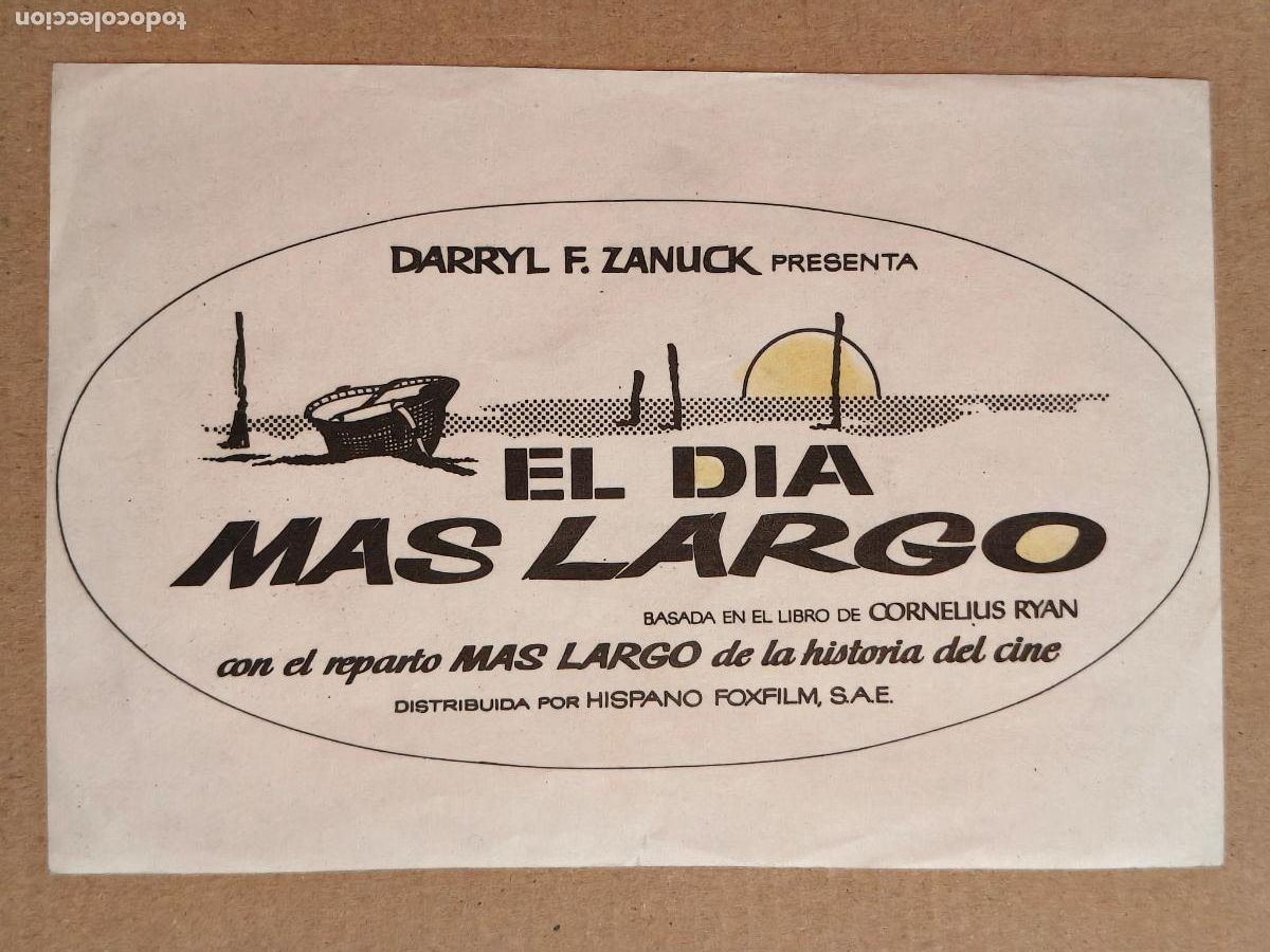 Cine: EL D&Iacute;A M&Aacute;S LARGO PROGRAMA DE CINE 1962