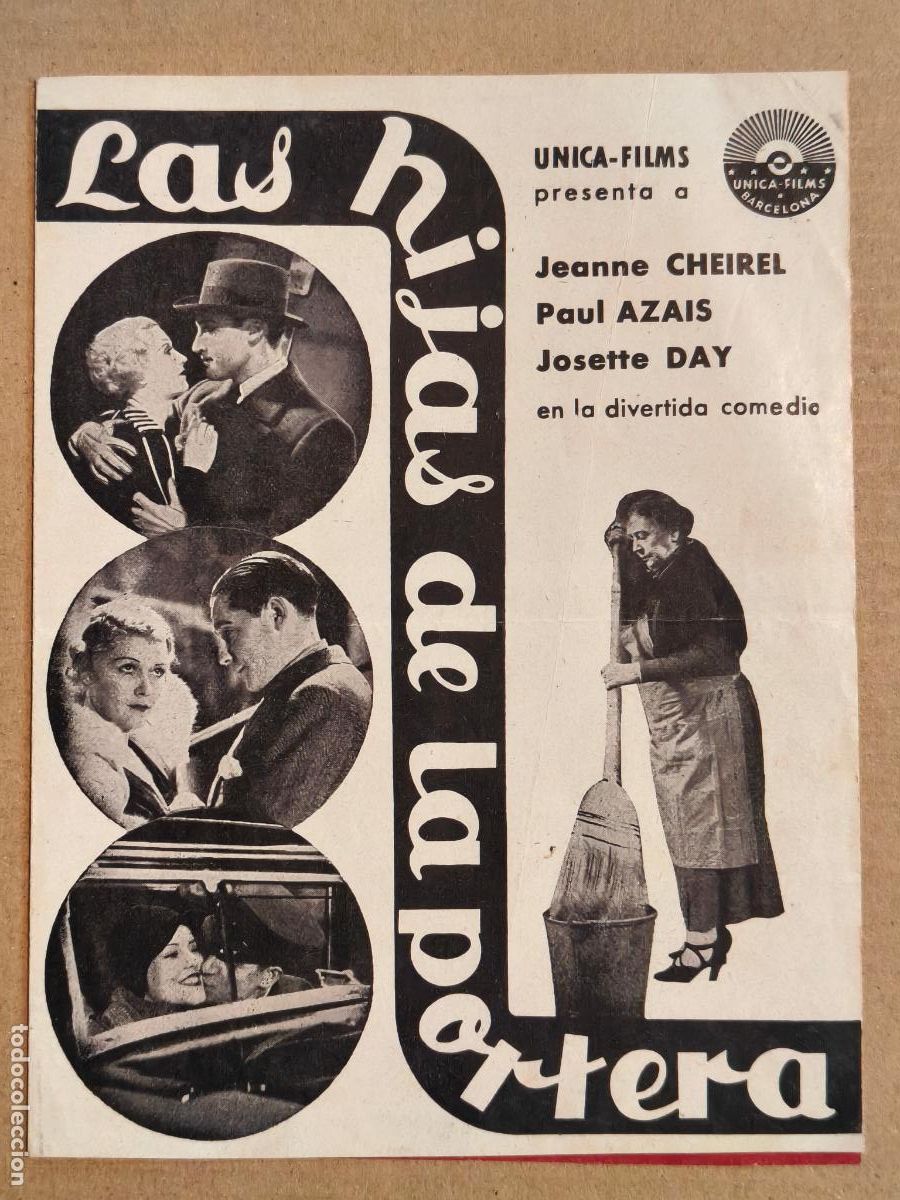 Cine: LAS HIJAS DE LA PORTERA PROGRAMA DE CINE 1936