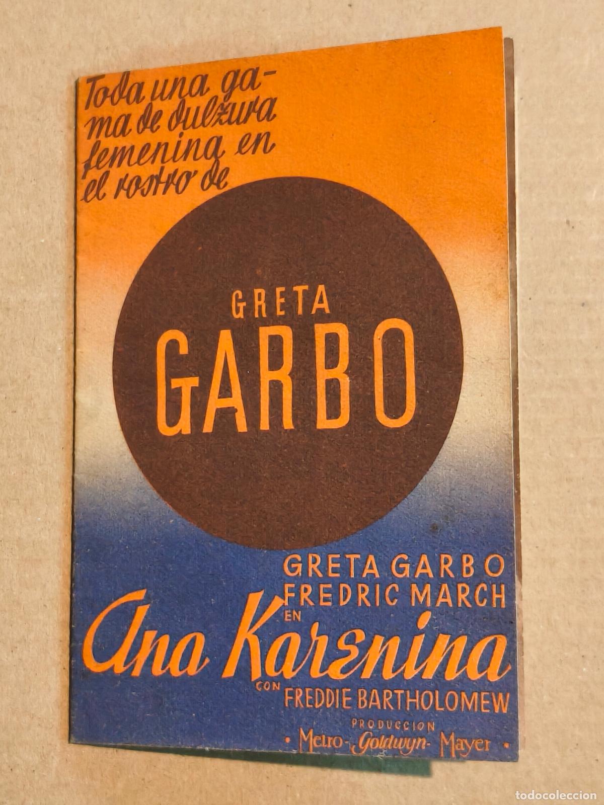 Cine: GRETA GARBO ANA KARENINA PROGRAMA DE CINE 1936