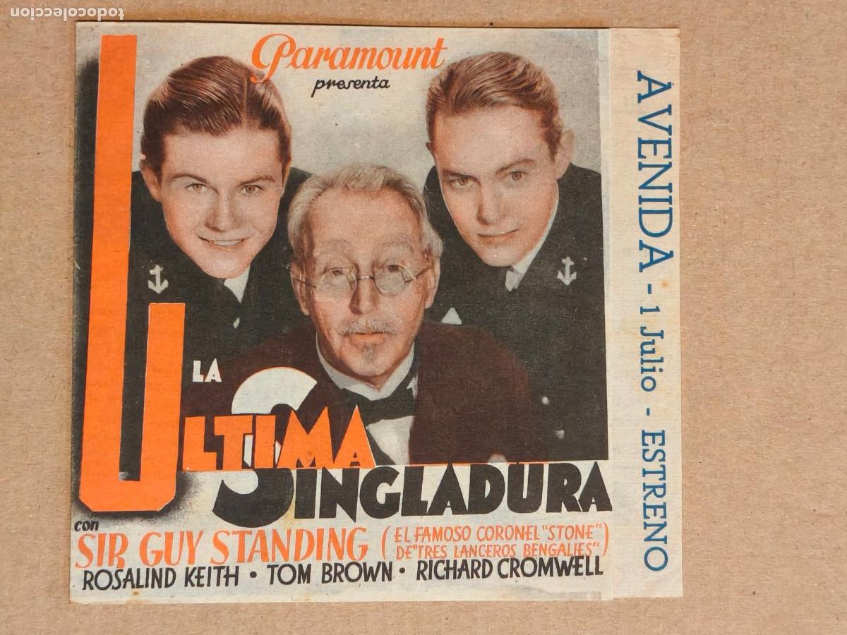 Cine: LA &Uacute;LTIMA SINGLADURA PROGRAMA DE CINE