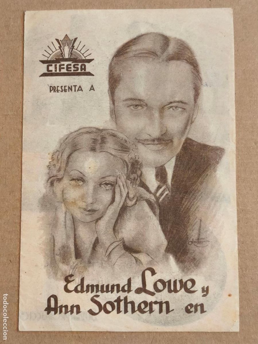 Cine: ES HORA DE AMARNOS PROGRAMA DE CINE 1935