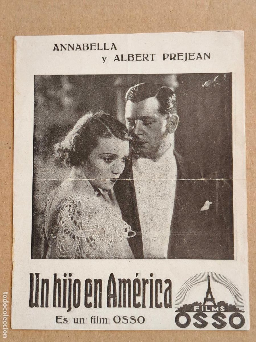 Cine: ANNABELLA UN HIJO EN AMERICA PROGRAMA DE CINE 1935