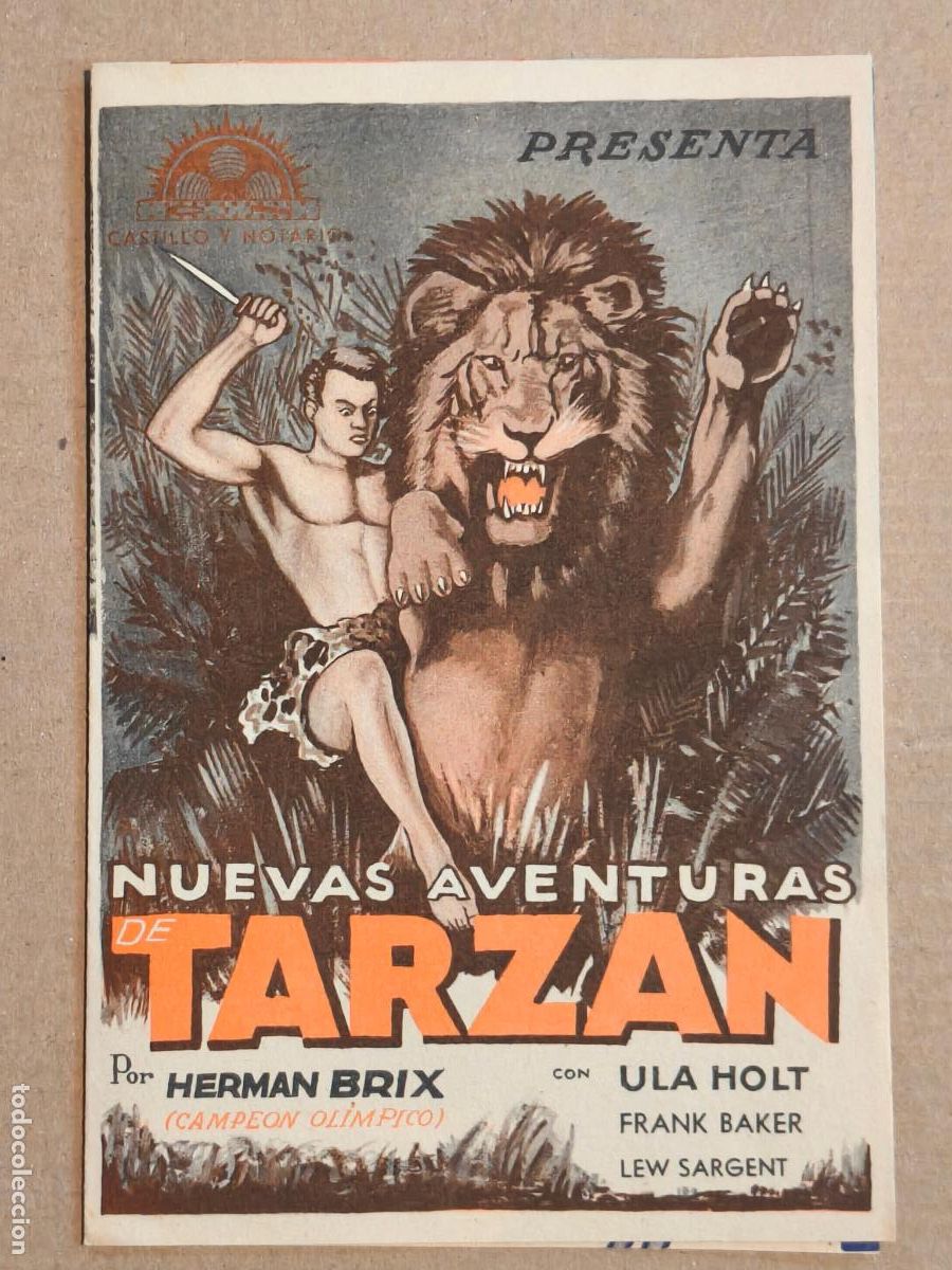 Cine: HERMAN BRIX NUEVAS AVENTURAS DE TARZ&Aacute;N PROGRAMA DE CINE 1936