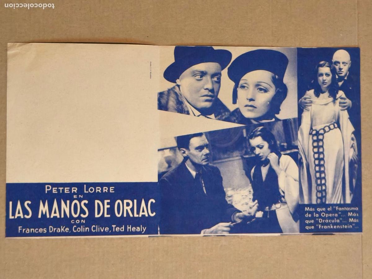 Cine: LAS MANOS DE ORLAC PROGRAMA DE CINE 1936 - Foto 2