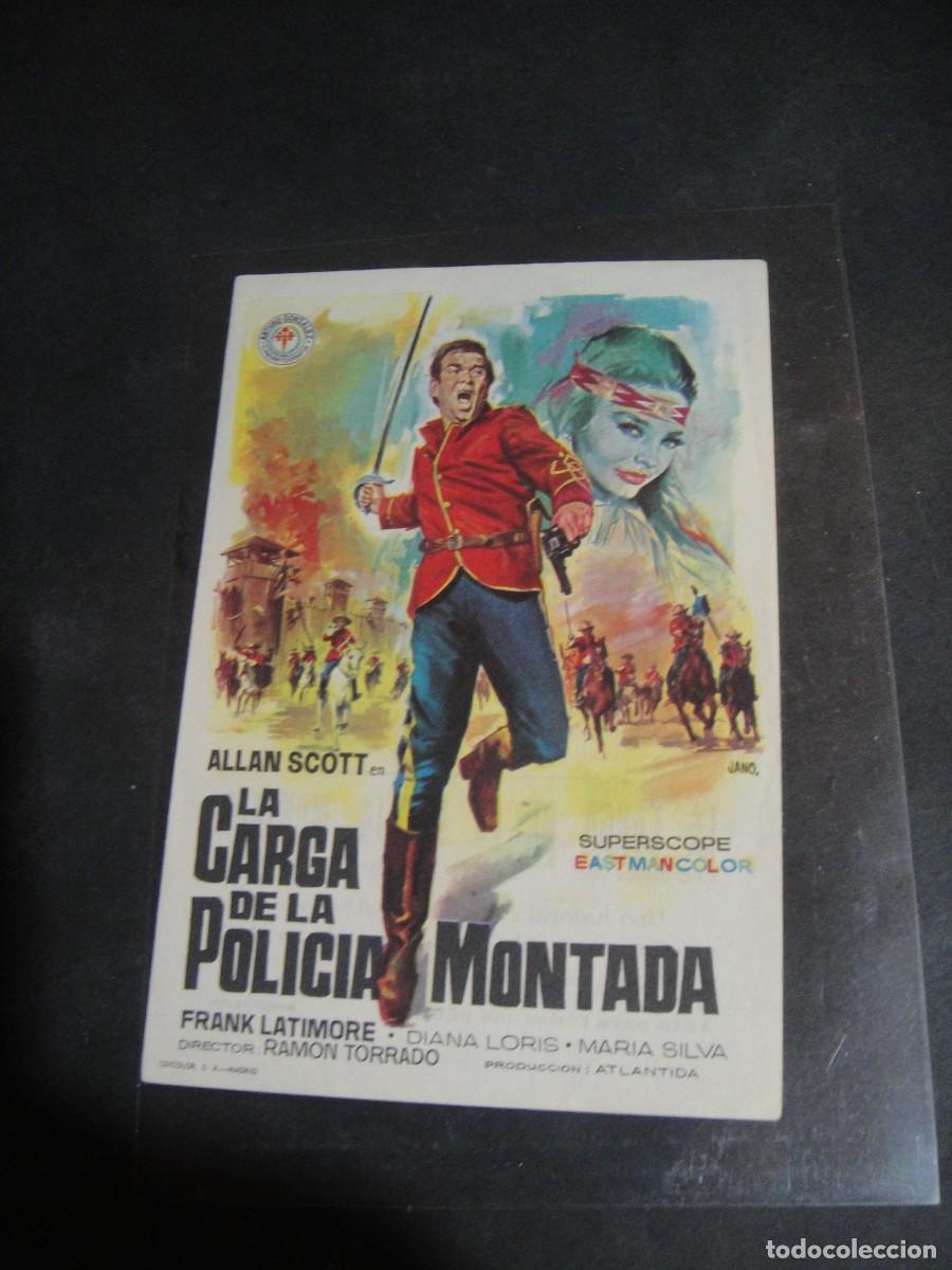 Cine: la carga de la policia montada - folleto de mano , cine avenida . zaragoza