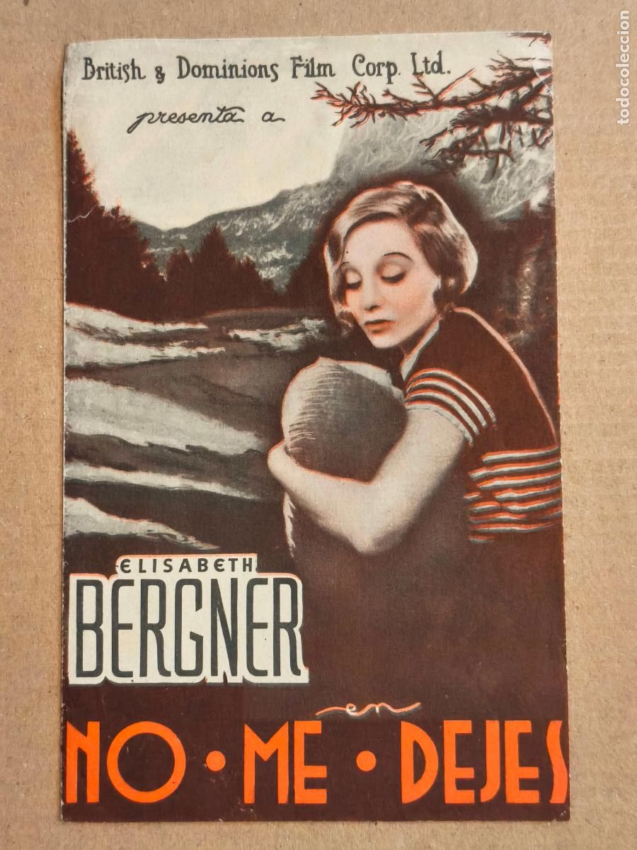 Cine: NO ME DEJES PROGRAMA DE CINE 1936