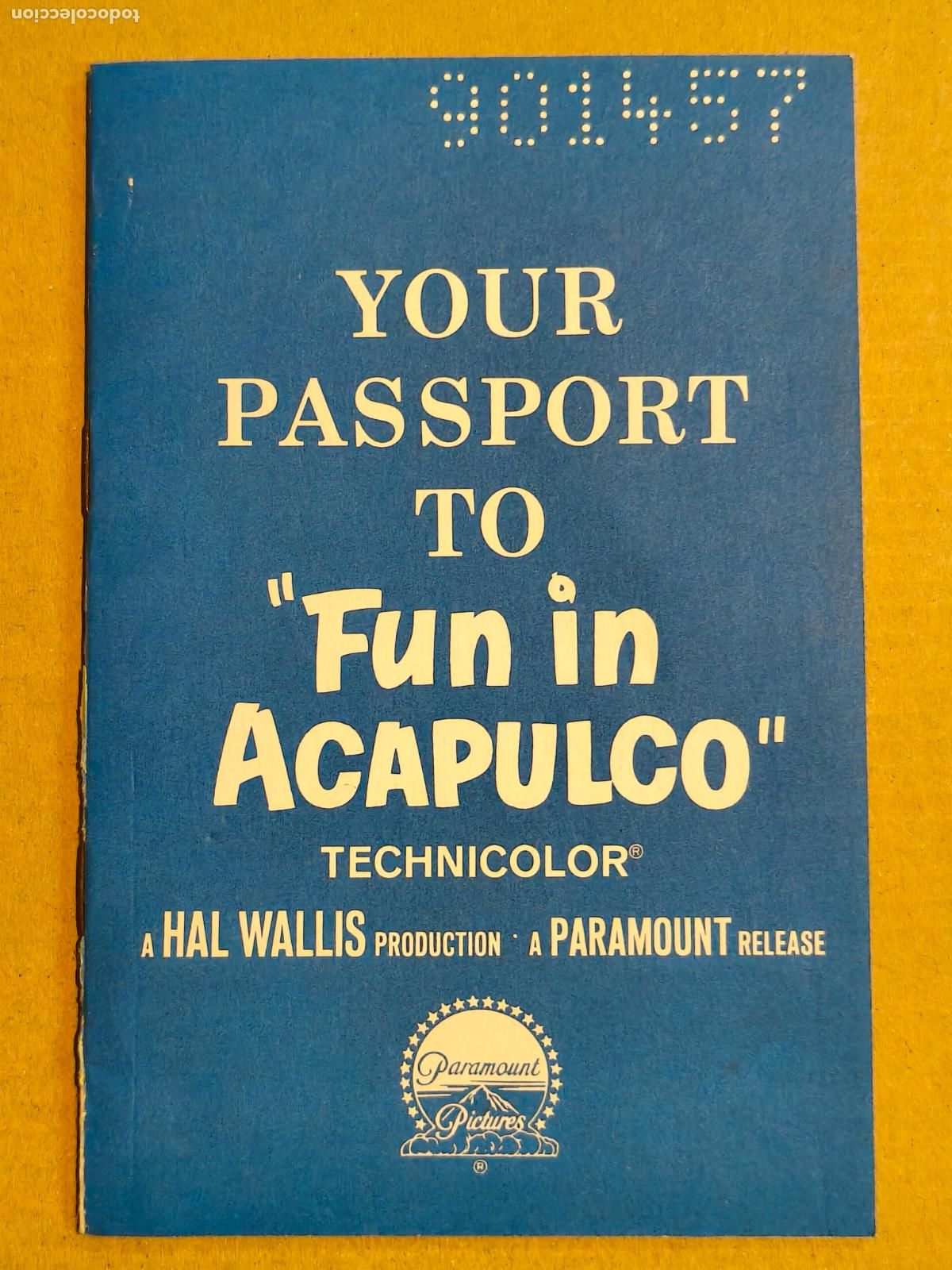 Cine: ELVIS PRESLEY FUN IN ACAPULCO PROGRAMA DE CINE ESTADOS UNIDOS 1965