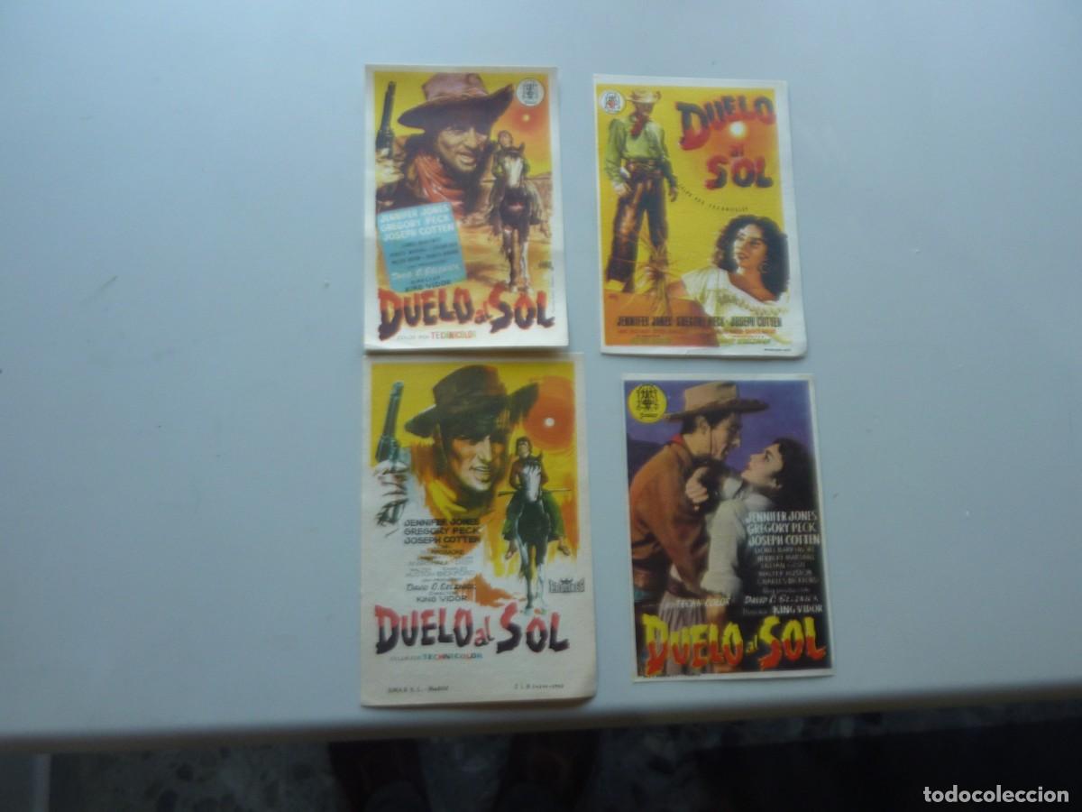 Cine: 4 Folletos de cine DIFERENTES DE DUELO AL SOL con publicidad.
