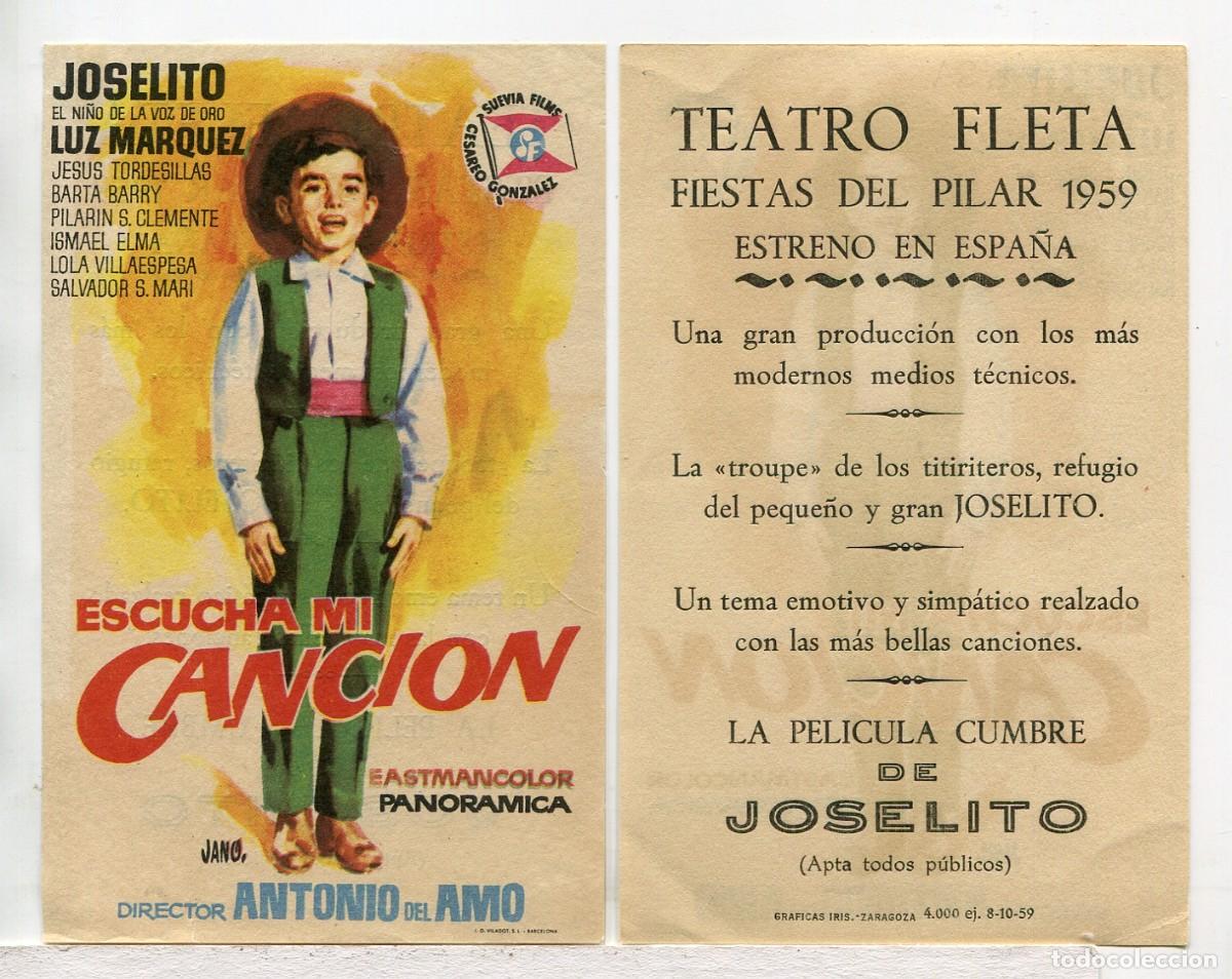 Cine: ESCUCHA MI CANCI&Oacute;N, con Joselito.