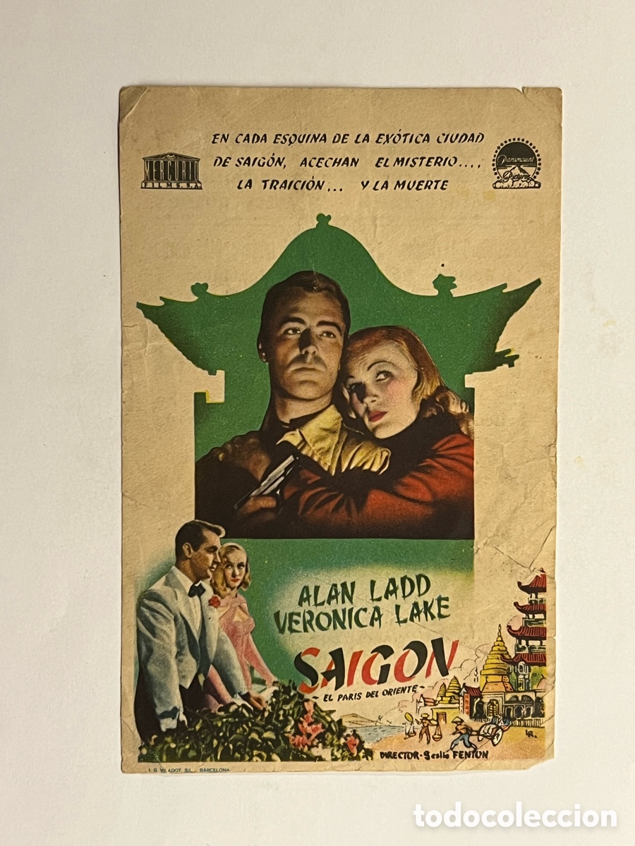 Cine: CINE Montecarlo. ALBALAT de la Ribera. Folleto de mano.. SAIG&Oacute;N, con Ver&oacute;nica Lake (a.1947)