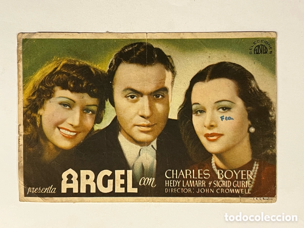 Cine: MISLATA. Cultural Cinema.. Programa de mano. ARGEL, con Charles Boyer, H&eacute;dy Lamarr (h.1945?)