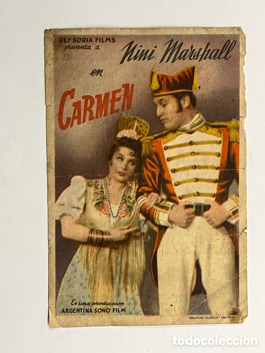 Cine: PALMA DE MALLORCA. Teatro Victoria. Programa de mano NINI MARSHALL, en CARMEN (h.1945?)