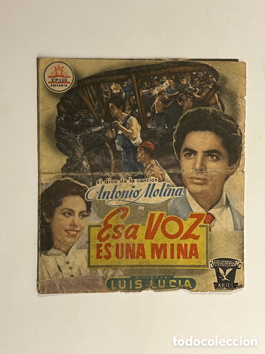 Cine: CINEMA LYS, Valencia. Programa doble, Esa Voz es una Mina, con Antonio Molina (a.1956) fatigado