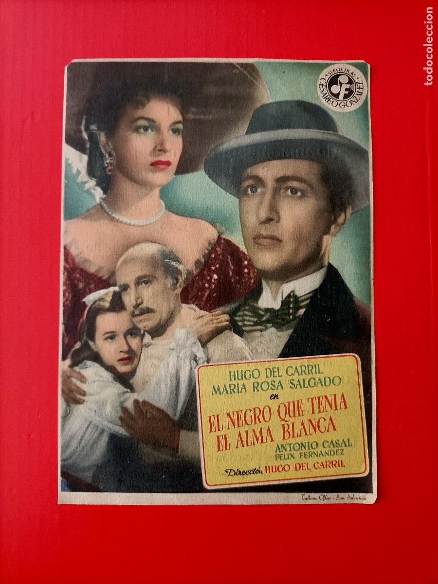  Flyers Publicitaires de films Anciens: EL NEGRO QUE TENIA EL ALMA BLANCA. C/P. JARDIN CINEMA. CABRA.BUEN ESTADO.