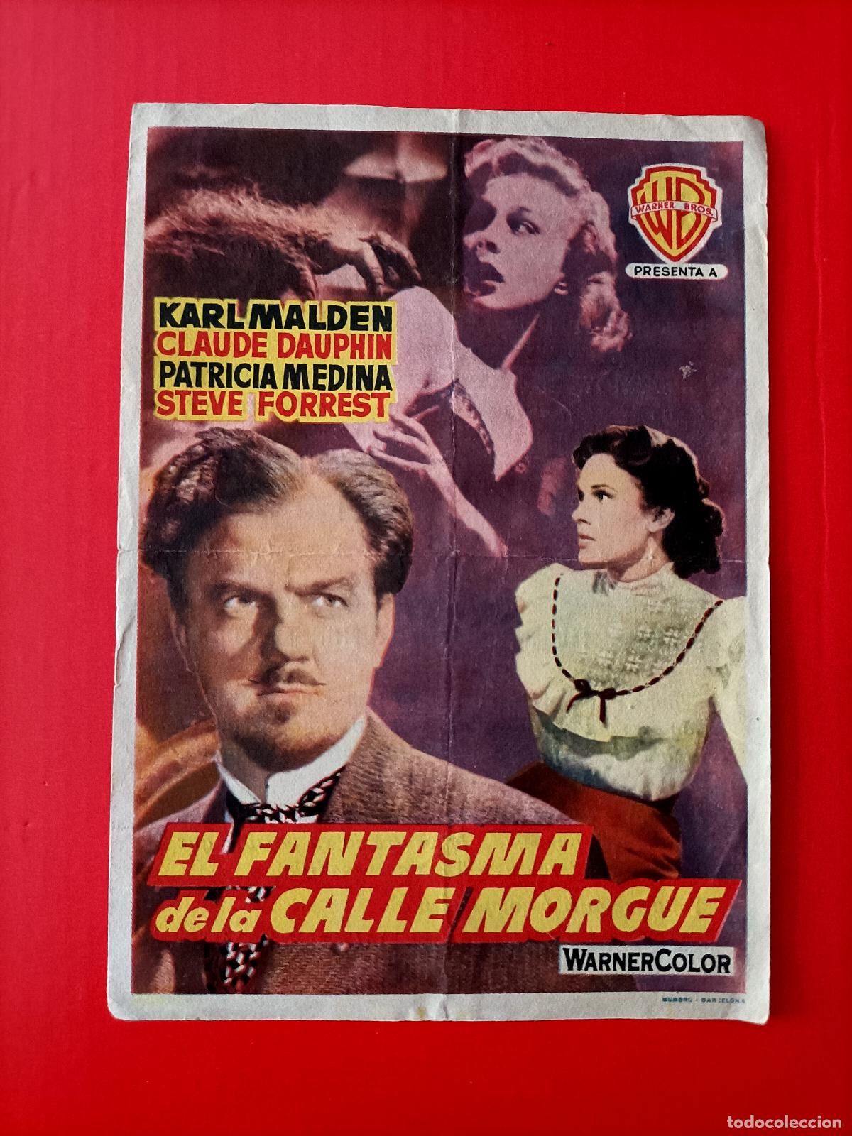 Kino: EL FANTASMA DE LA CALLE MORGUE, KARL MALDEN, C/P. CINE AVENIDA. PATRICIA MEDINA. PERFECTO ESTADO.