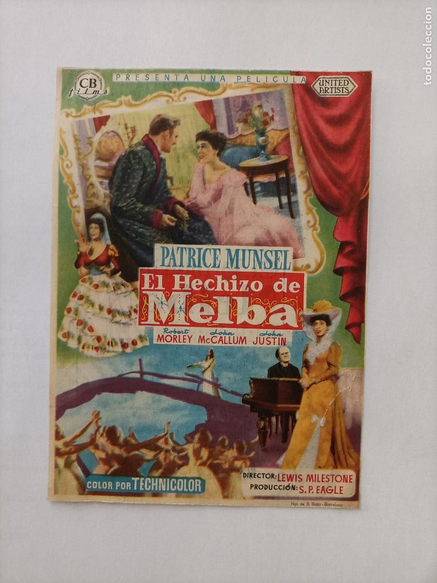 Cine: EL HECHIZO DE MELBA. PATRICE MUNSEL, C/P. COLISEO EQUITATIVA. PERFECTO ESTADO. ALB.