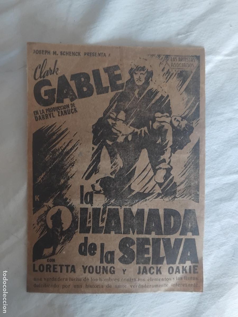 Cine: PROGRAMA DE CINE LA LLAMADA DE LA SELVA. CLARK GABLE. PATHE CINEMA.