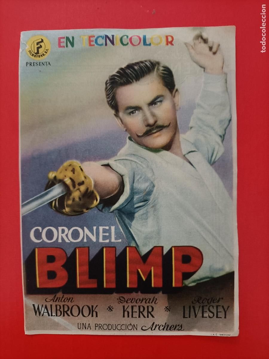 Flyers Publicitaires de Films Anciens: CORONEL BLIMP. C/P. CINE PALACIO AVENIDA SALA ASTORIA. CON DEVORAH KERR. BUEN ESTADO.