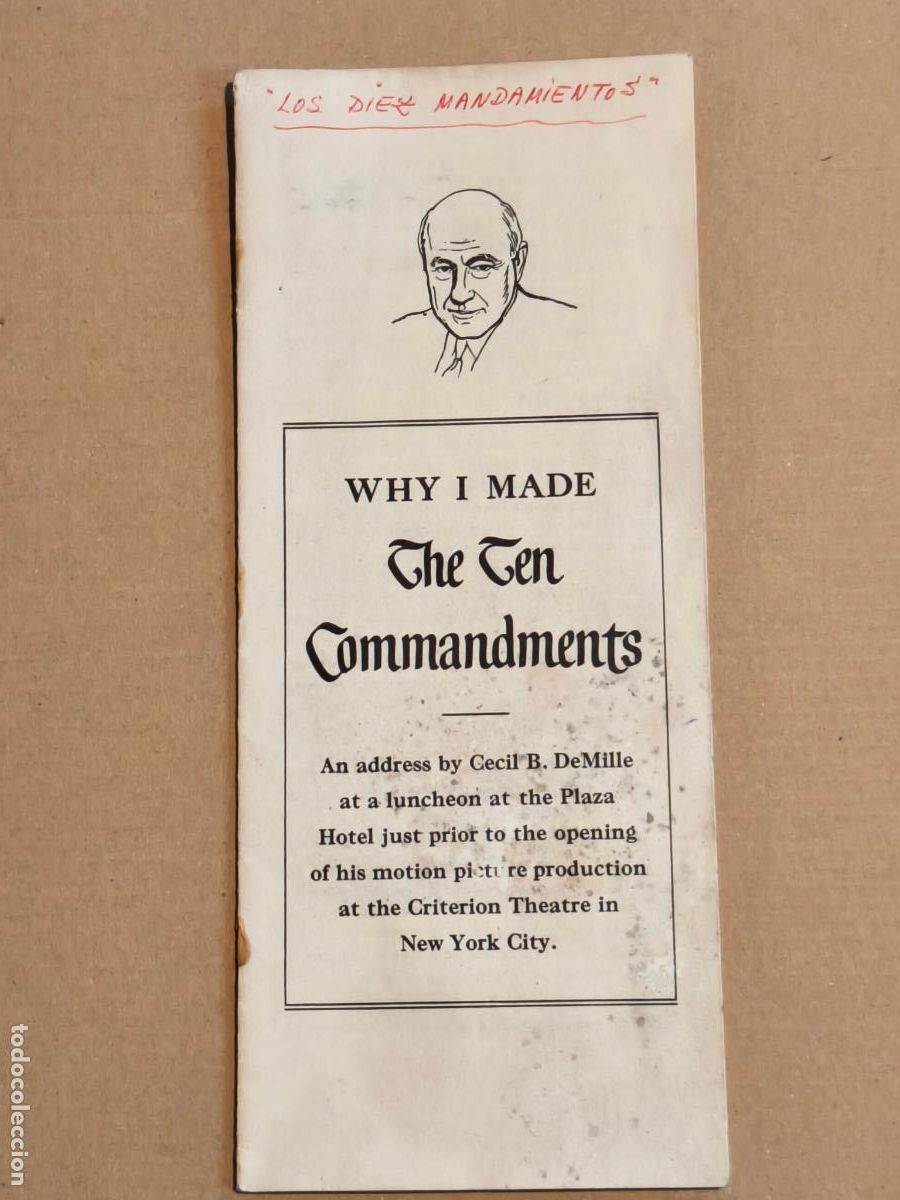 Cine: THE TEN COMMANDMENTS PROGRAMA DE CINE ESTADOS UNIDOS 1956