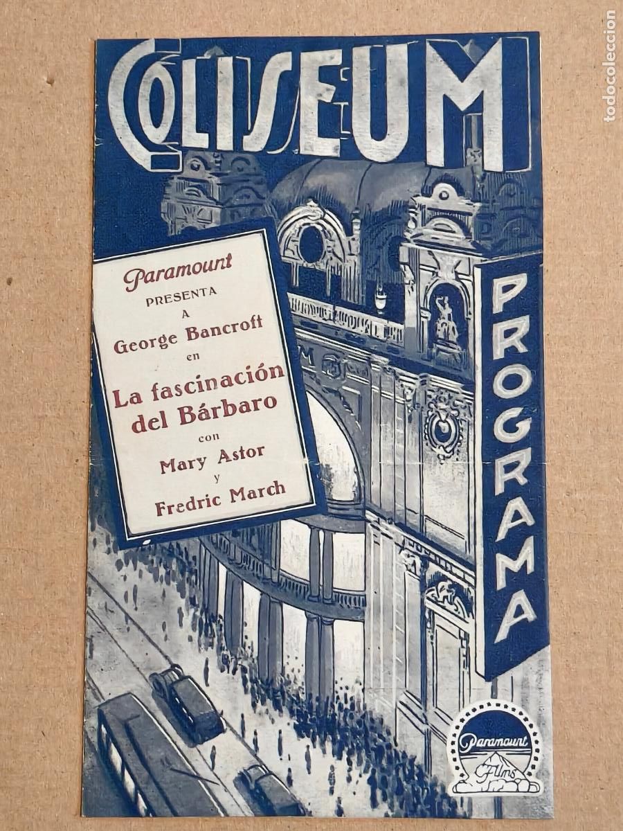 Cine: EL REY VAGABUNDO PROGRAMA DE CINE COLISEUM 1930