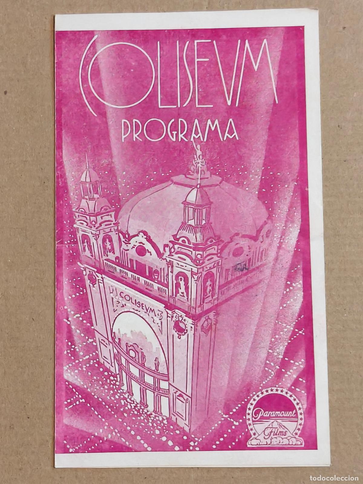 Cine: GARY COOPER LAS CALLES DE LA CIUDAD PROGRAMA DE CINE COLISEUM 1932