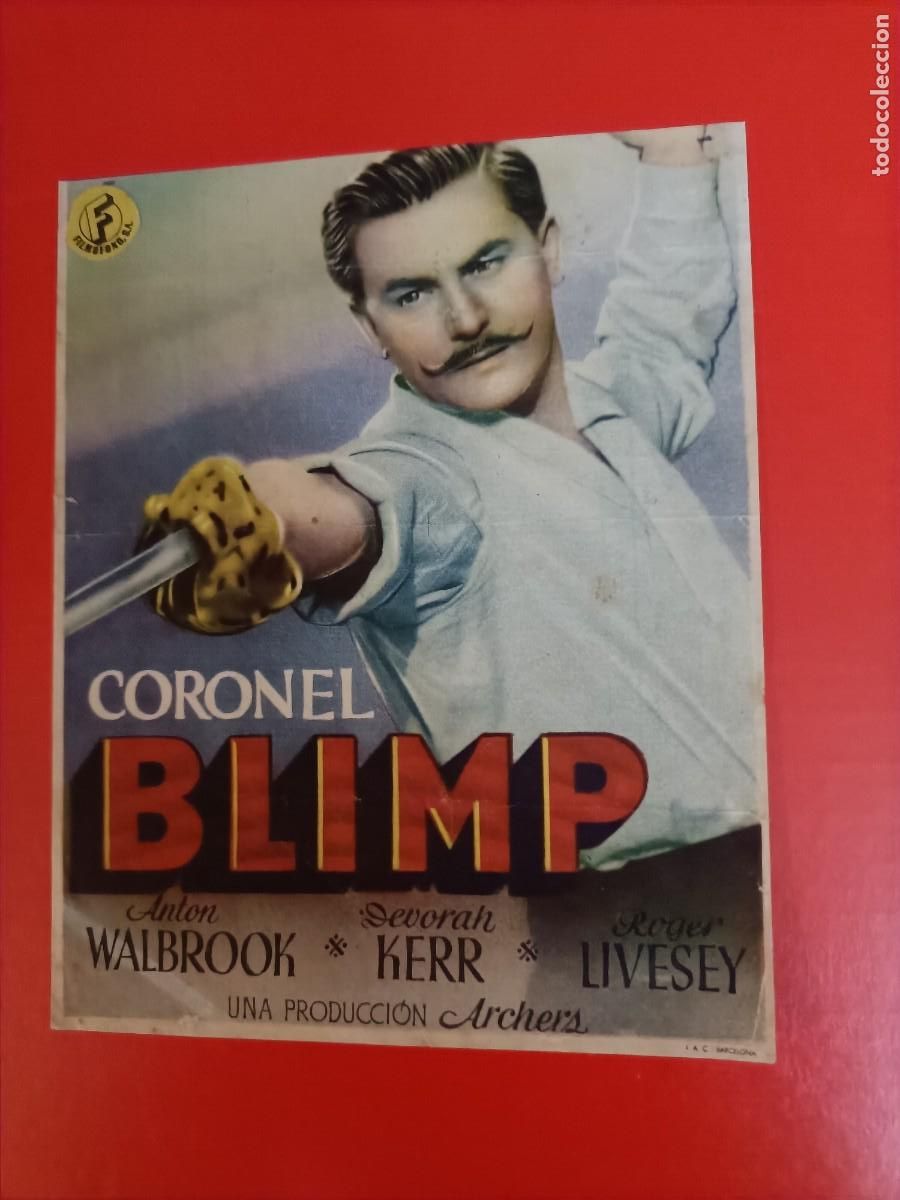 Cine: CORONEL BLIMP. PUBLICIDAD LA CORDOBESA J. JIMENEZ SAN JUAN 18 Y DOS ACERAS 34 M&Aacute;LAGA.