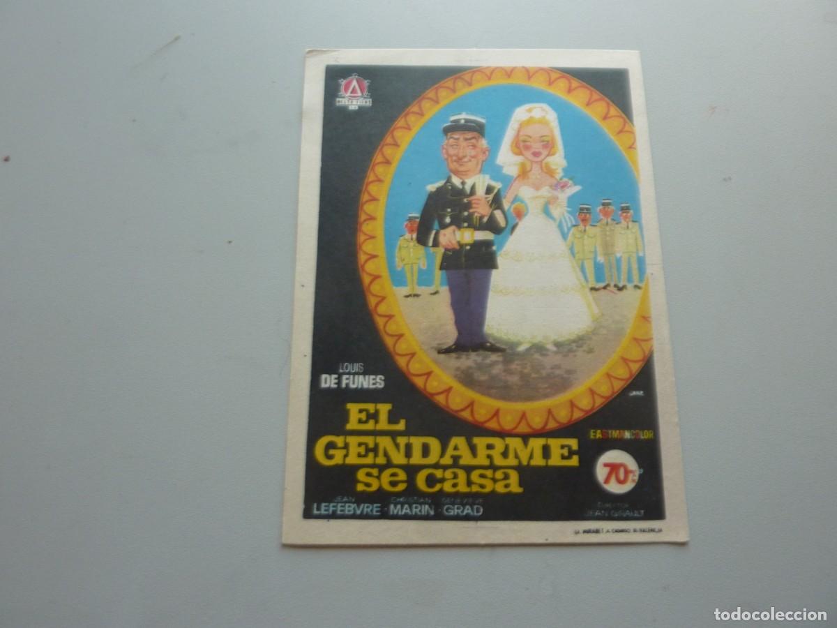 Cine: Folleto de cine EL GENDARME SE CASA con publicidad