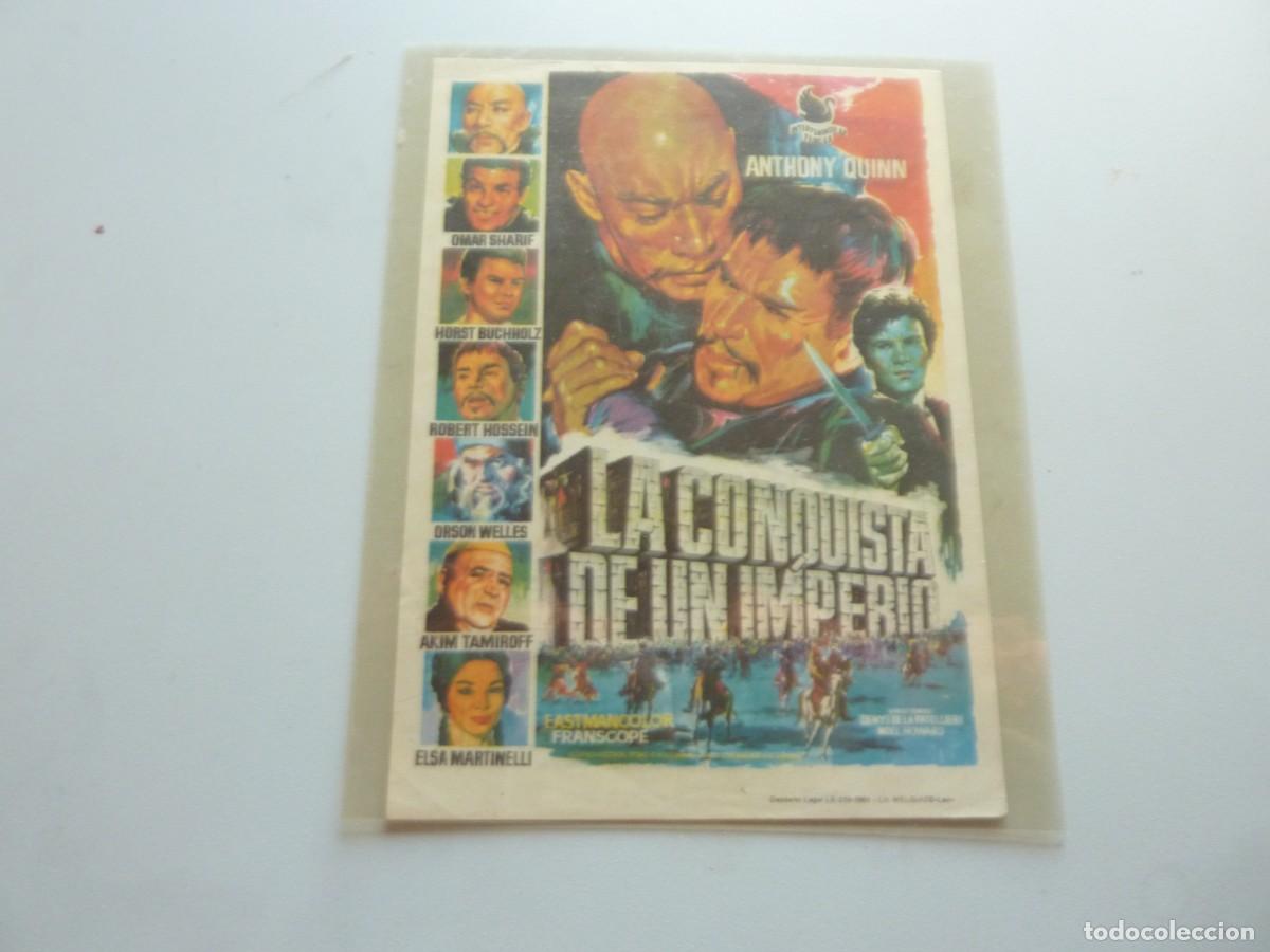Cine: Folleto de cine LA CONQUISTA DE UN IMPERIO con publicidad
