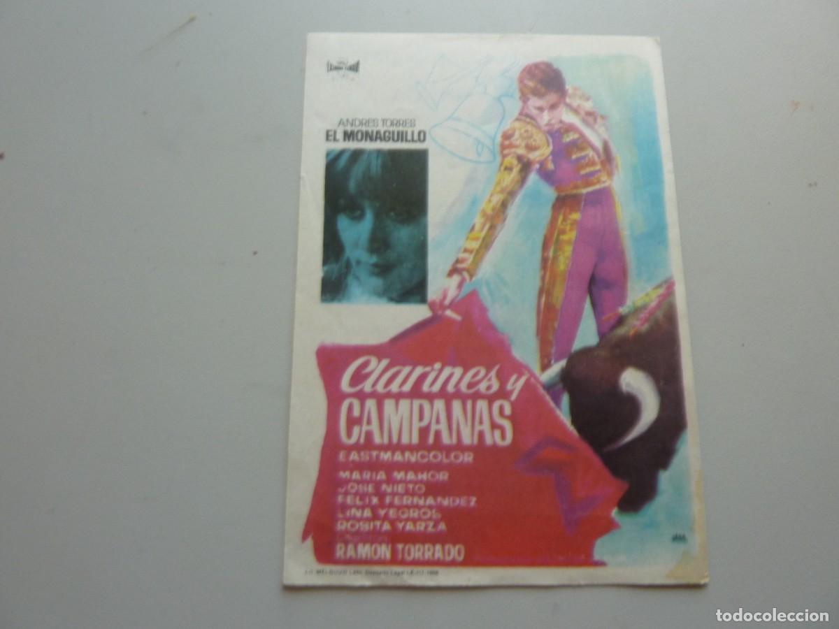 Cine: Folleto de cine CLARINES Y CAMPANAS con publicidad