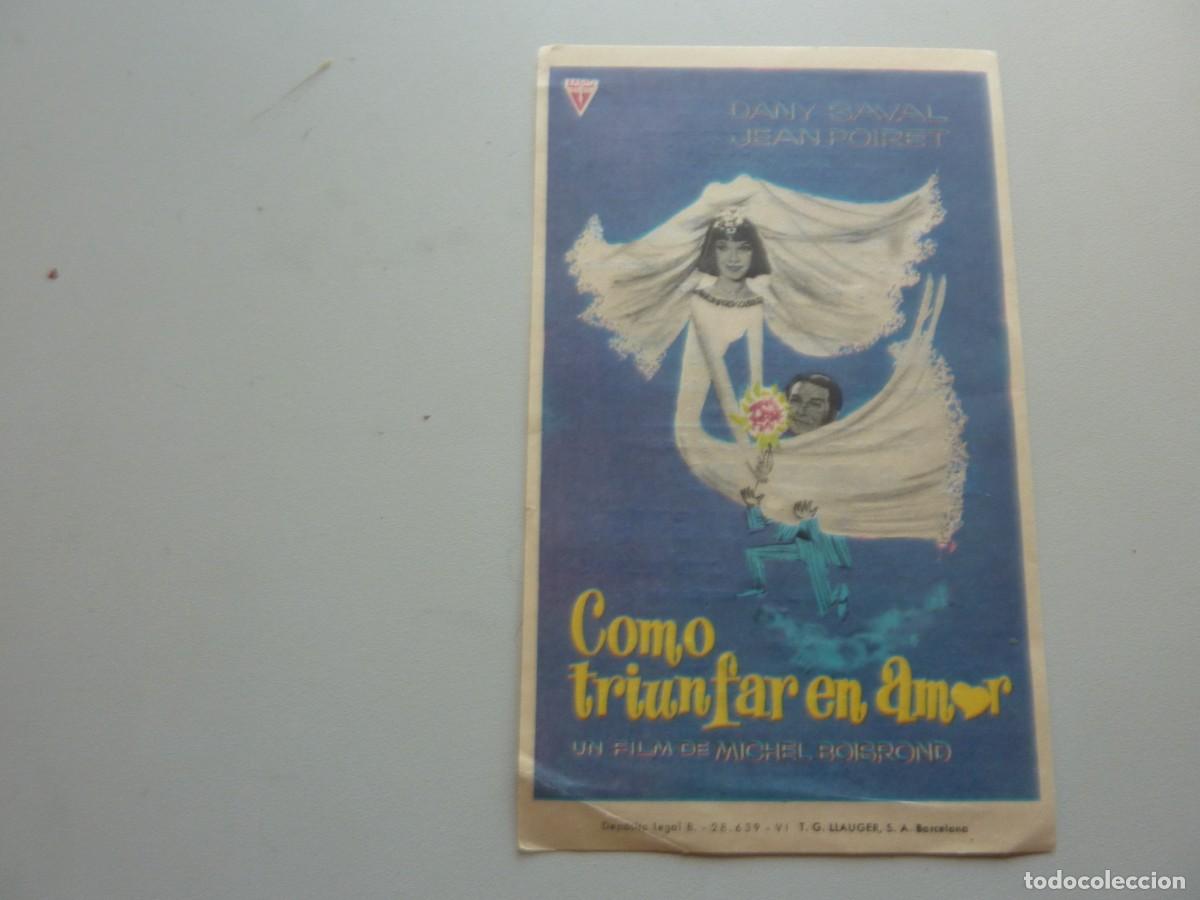 Cine: Folleto de cine COMO TRIUNFAR EN EL AMOR con publicidad