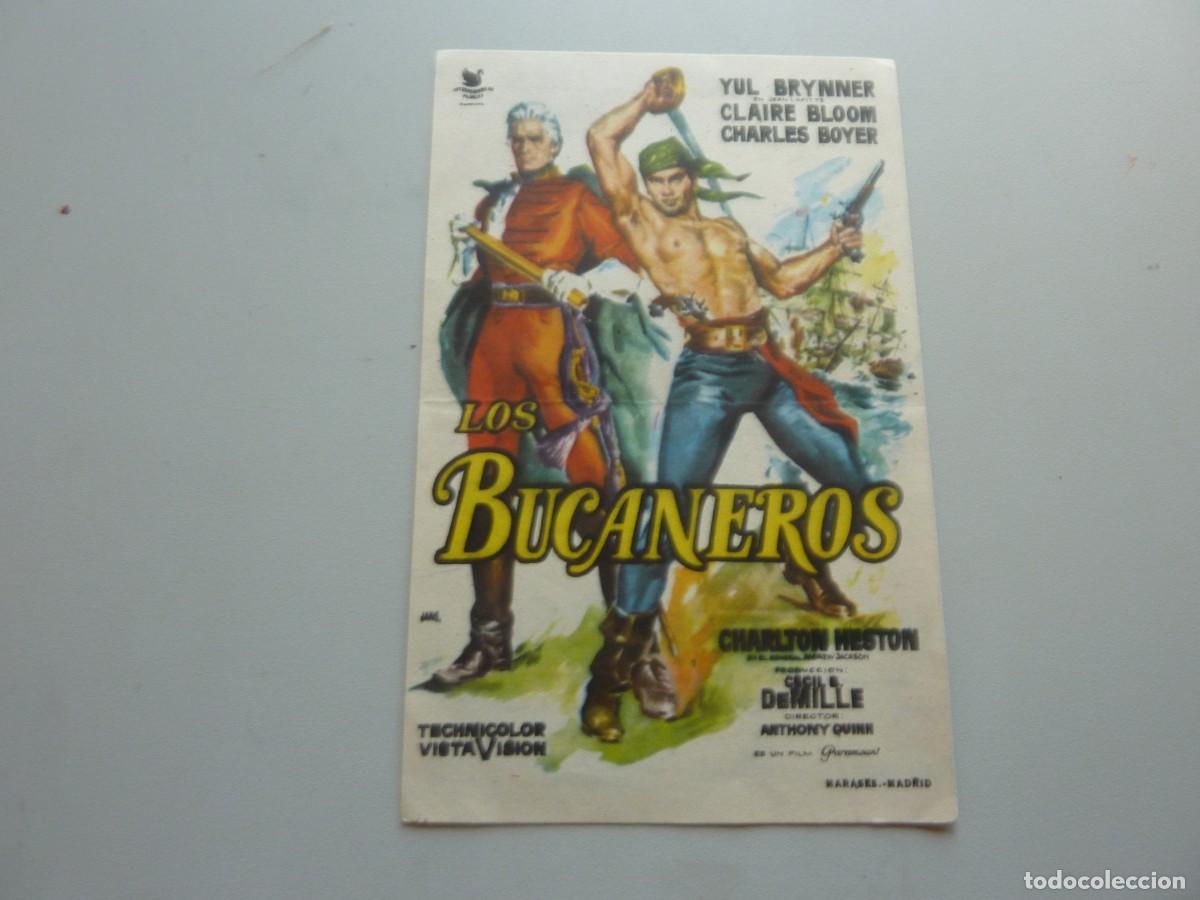 Cine: Folleto de cine LOS BUCANEROS con publicidad