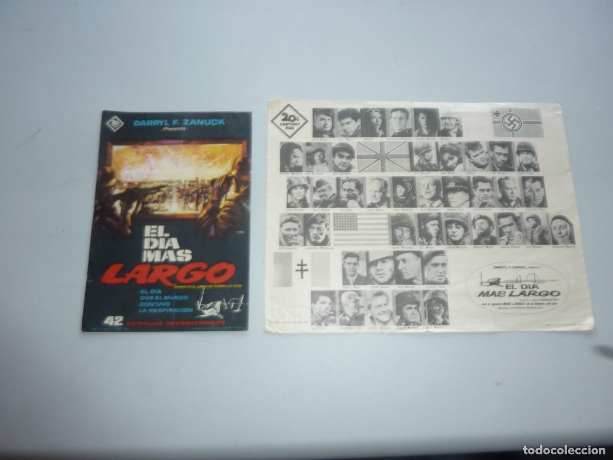 Cine: 2 Folletos de cine DIFERENTES DE EL DIA MAS LARGO con publicidad