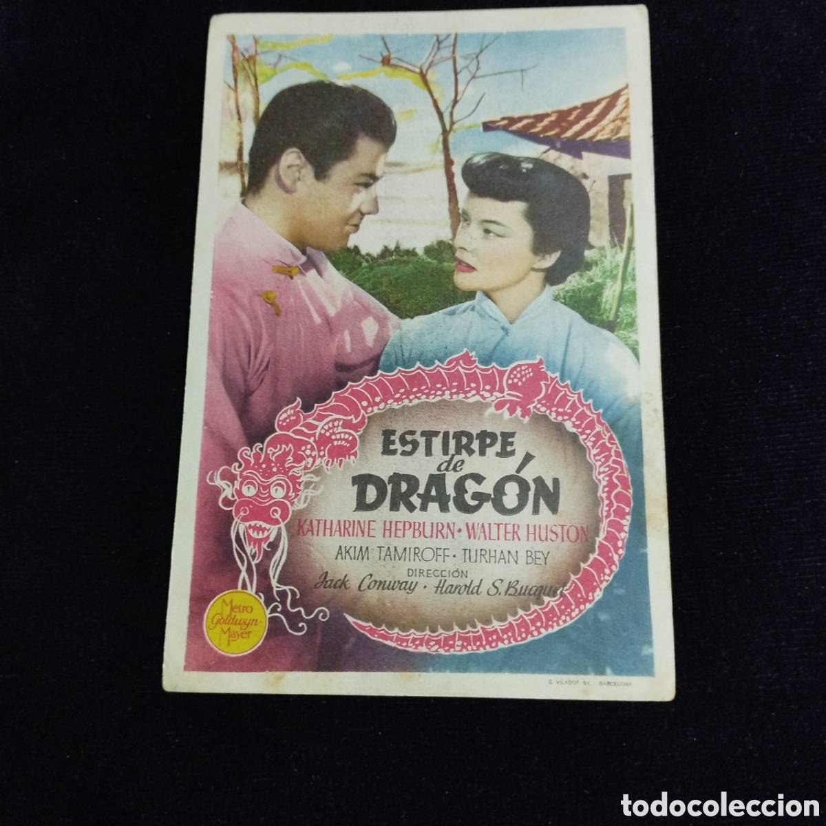 Cine: Programa de cine, sencillo. Estirpe de Drag&oacute;n. Katherine Hepburn. Walter Huston. Sp