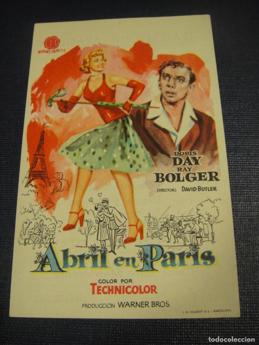 Cine: abril en paris - folleto de mano , publicidad teatro cine aranda - aranda de duero