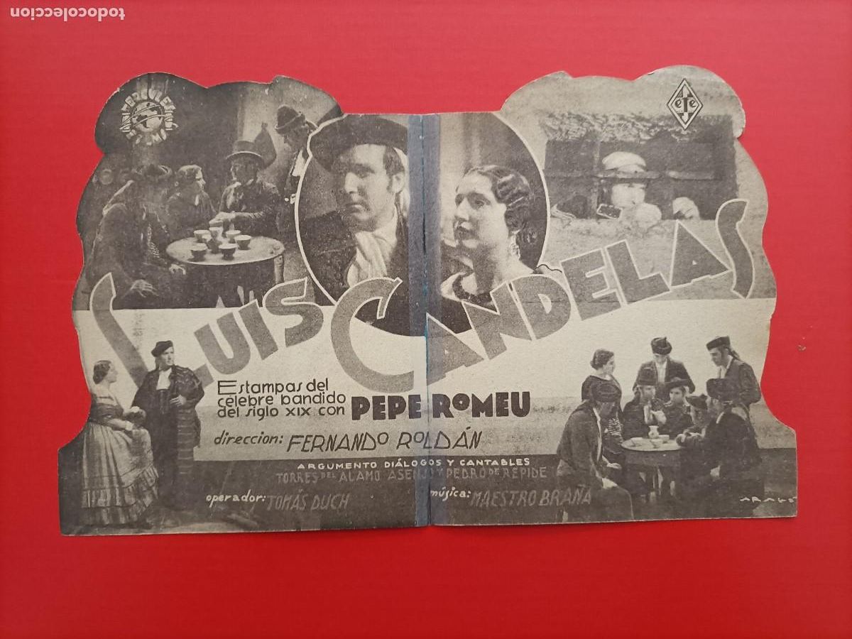 Cine: LUIS CANDELAS. PEPE ROMEU, DOBLE TROQUELADO. S/P. EST&Aacute; NUEVO. III