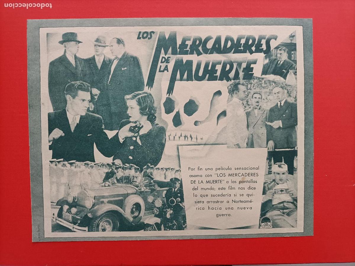 Cine: LOS MERCADERES DE LA MUERTE DE 1935. TAMA&Ntilde;O. 22X17. EST&Aacute; NUEVO SIN DOBLAR.