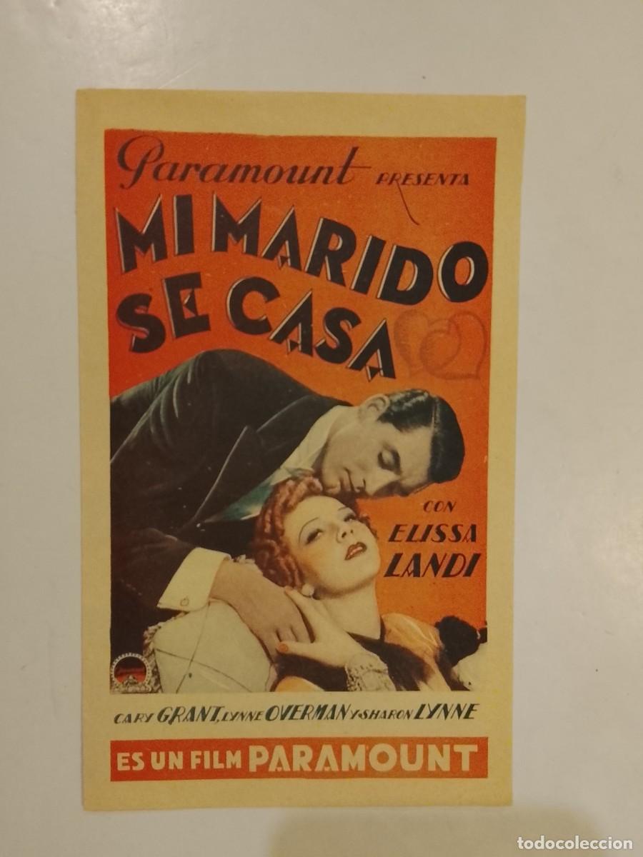 Cine: MI MARIDO SE CASA - CARY GRANT - ELISSA LANDI - PROGRAMA DE CINE DOBLE - PARAMOUNT - (K-15.302)