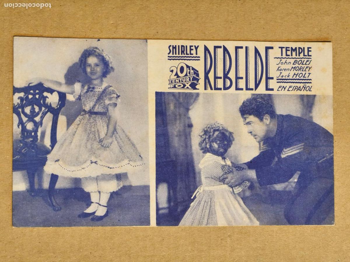Cine: SHIRLEY TEMPLE REBELDE PROGRAMA DE CINE 1936