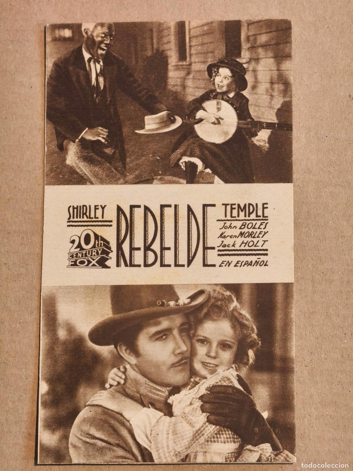 Cine: SHIRLEY TEMPLE REBELDE PROGRAMA DE CINE 1936