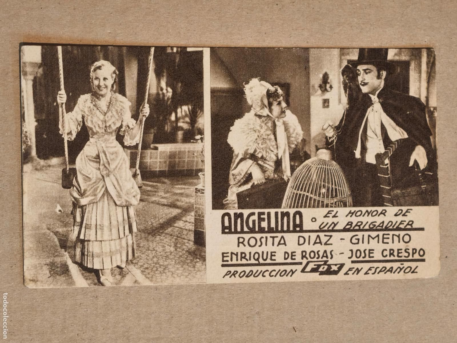 Cine: ANGELINA O EL HONOR DE UN BRIGADIER PROGRAMA DE CINE 1935