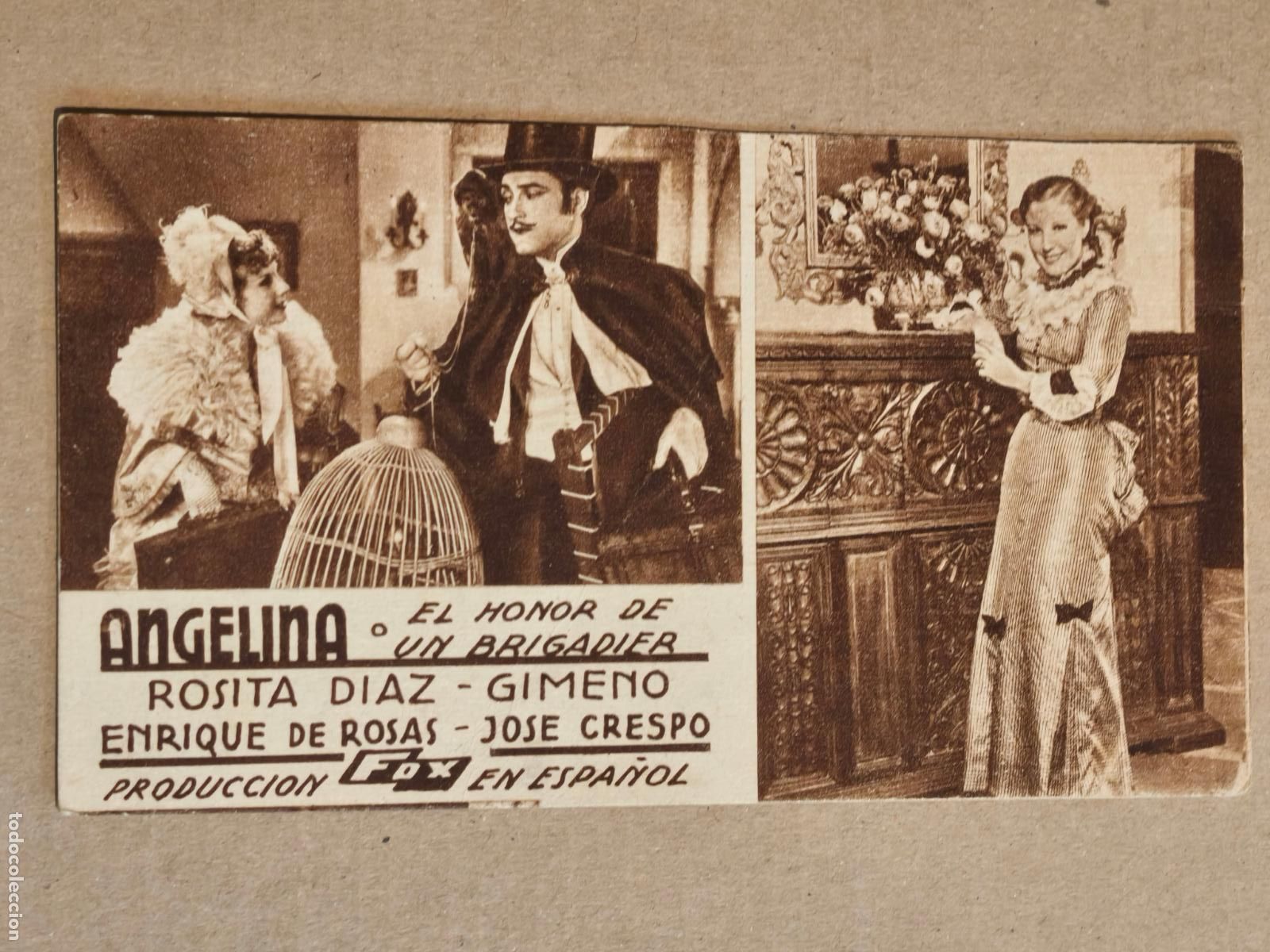 Cine: ANGELINA O EL HONOR DE UN BRIGADIER PROGRAMA DE CINE 1935