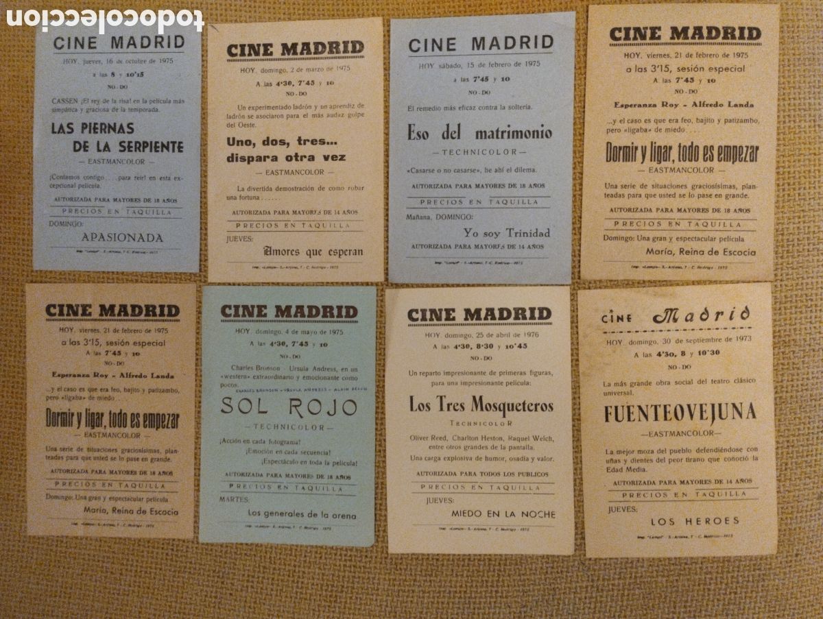 Cine: Lote de folletos de mano cine antiguos