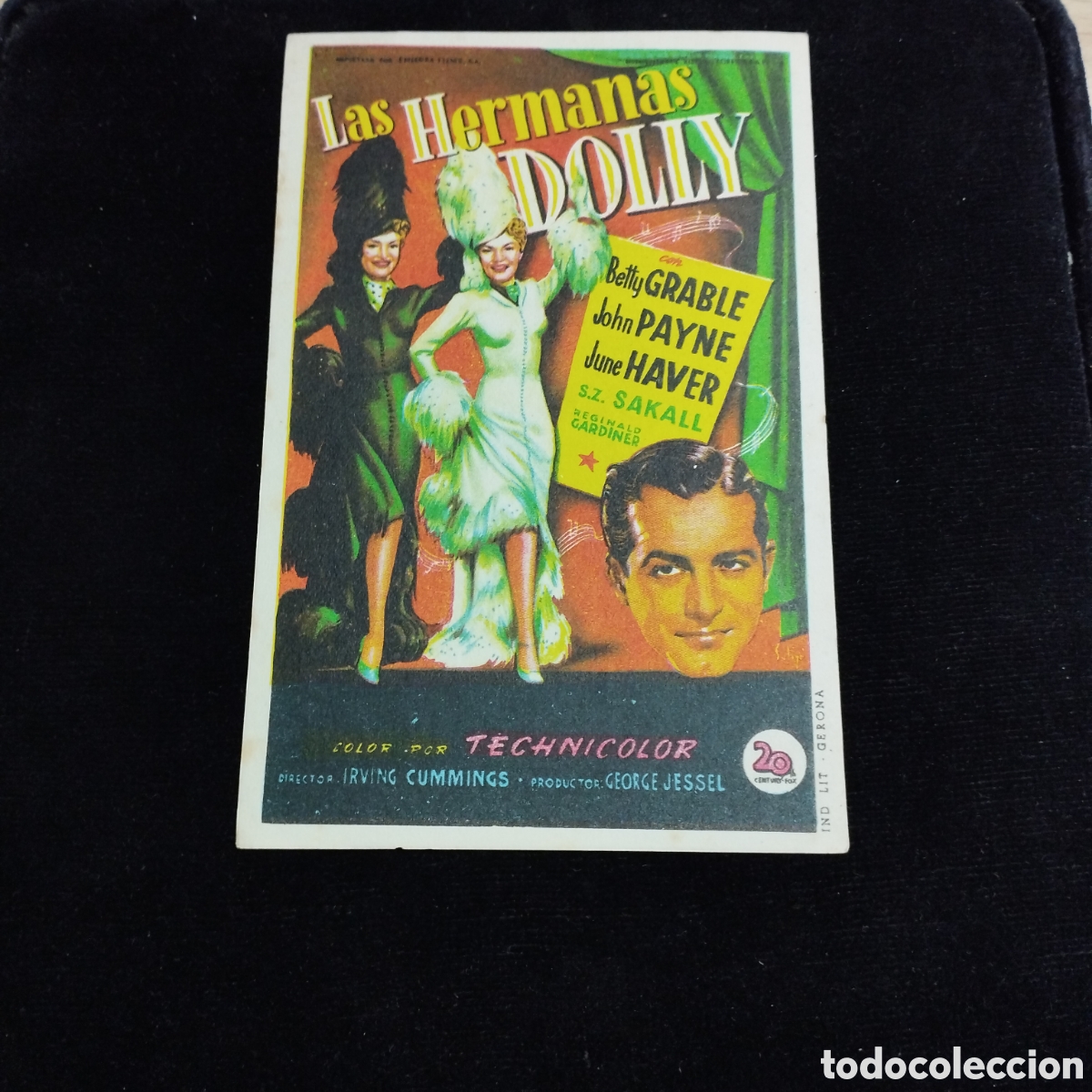 Cine: Programa de cine, sencillo. Las Hermanas Dolly. Betty Gable. John Payne. 1952. Acci&oacute;n Cat&oacute;lica Rub&iacute;