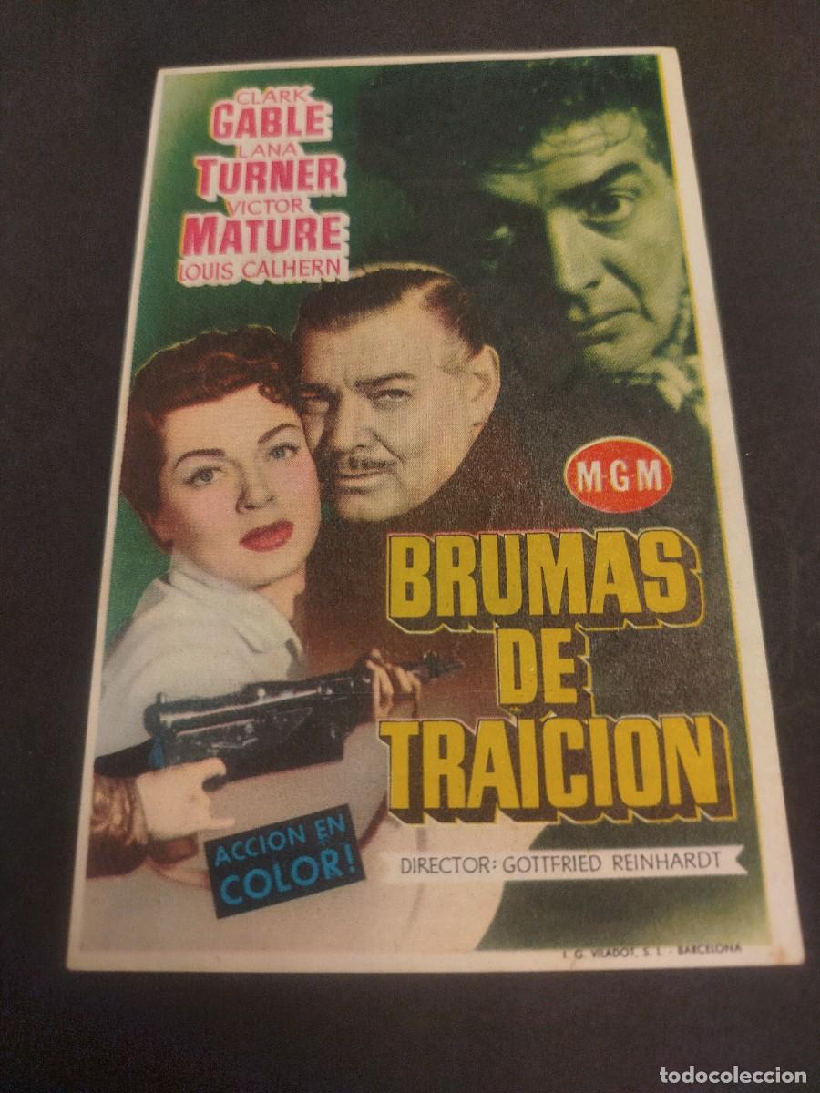 Cine: BRUMAS DE TRAICI&Oacute;N, PROGRAMA DE CINE 1956