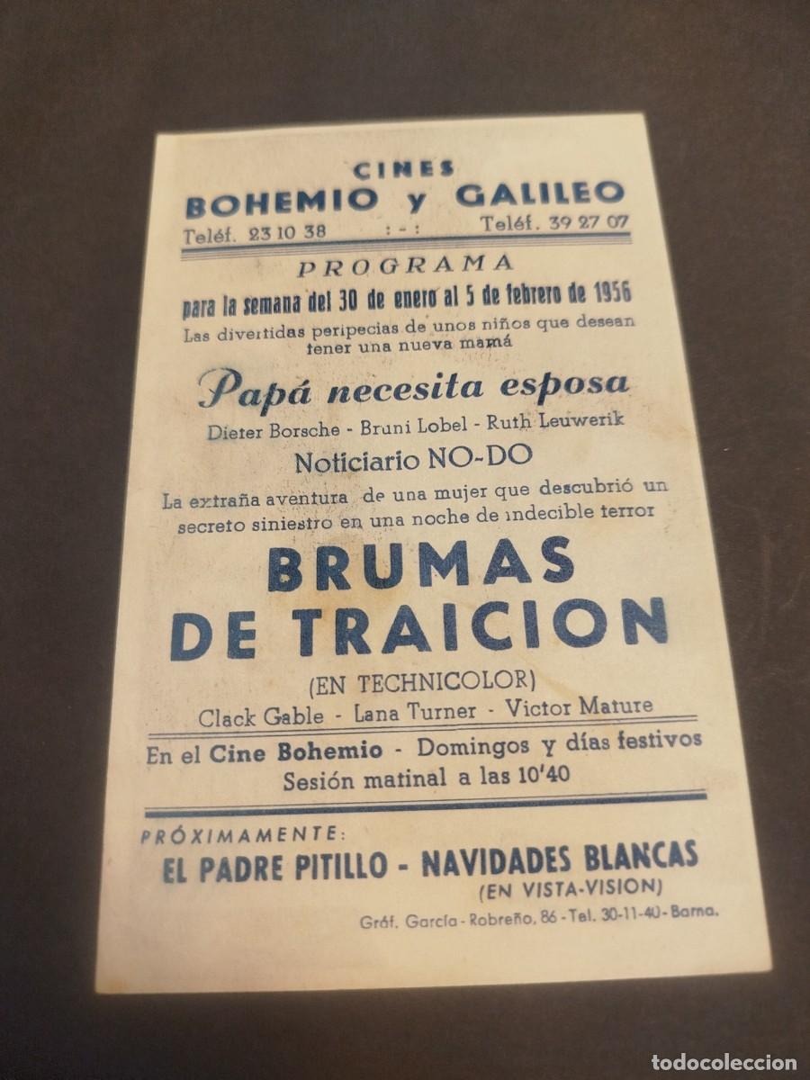 Cine: BRUMAS DE TRAICI&Oacute;N, PROGRAMA DE CINE 1956 - Foto 2