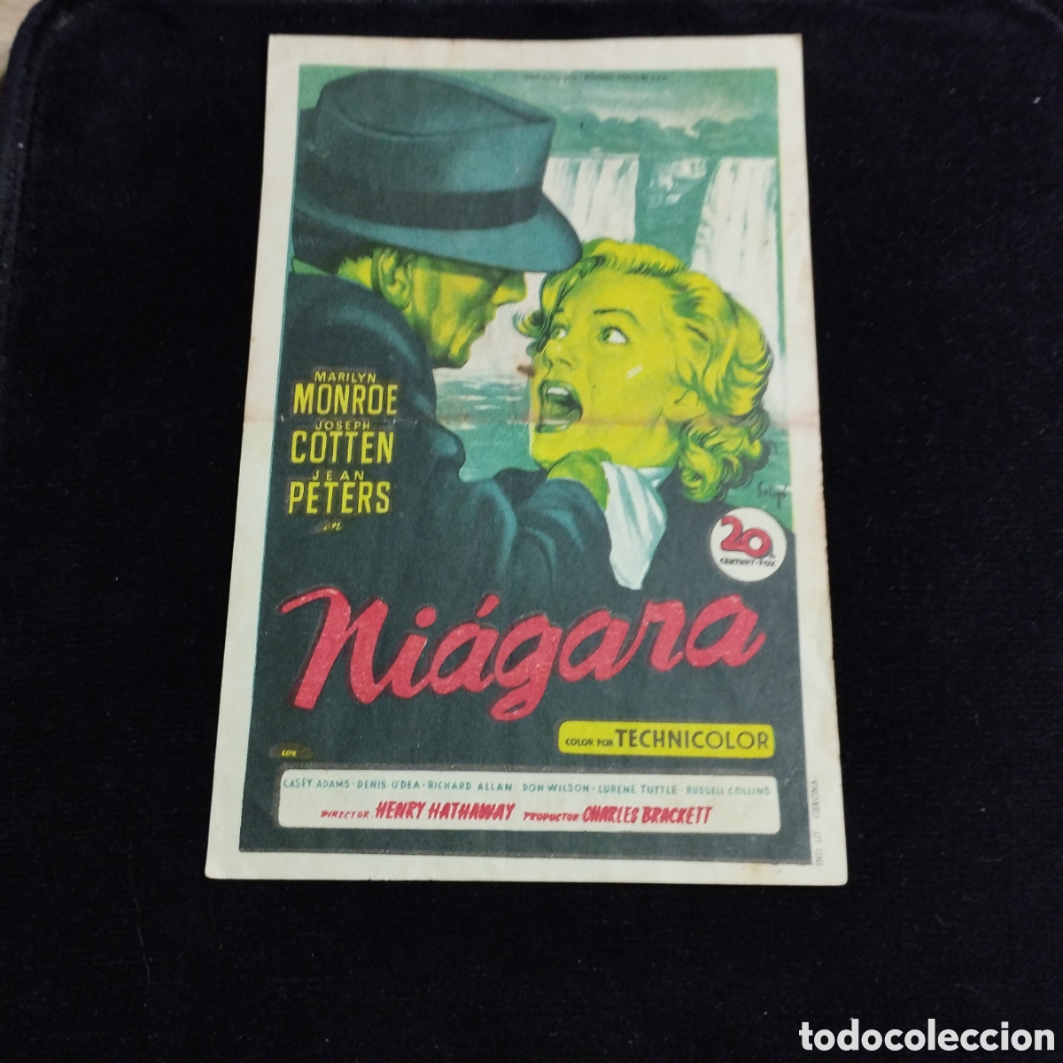 Cine: Programa de cine, sencillo. Ni&aacute;gara. Marilyn Monroe. 1953. Cine Gayarre.