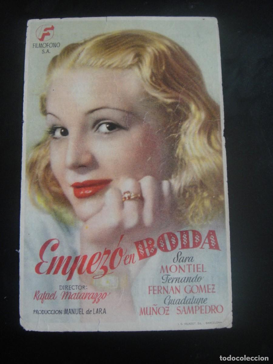 Cine: empezo en boda , folleto de mano , publicidad cine alhambra , zaragoza