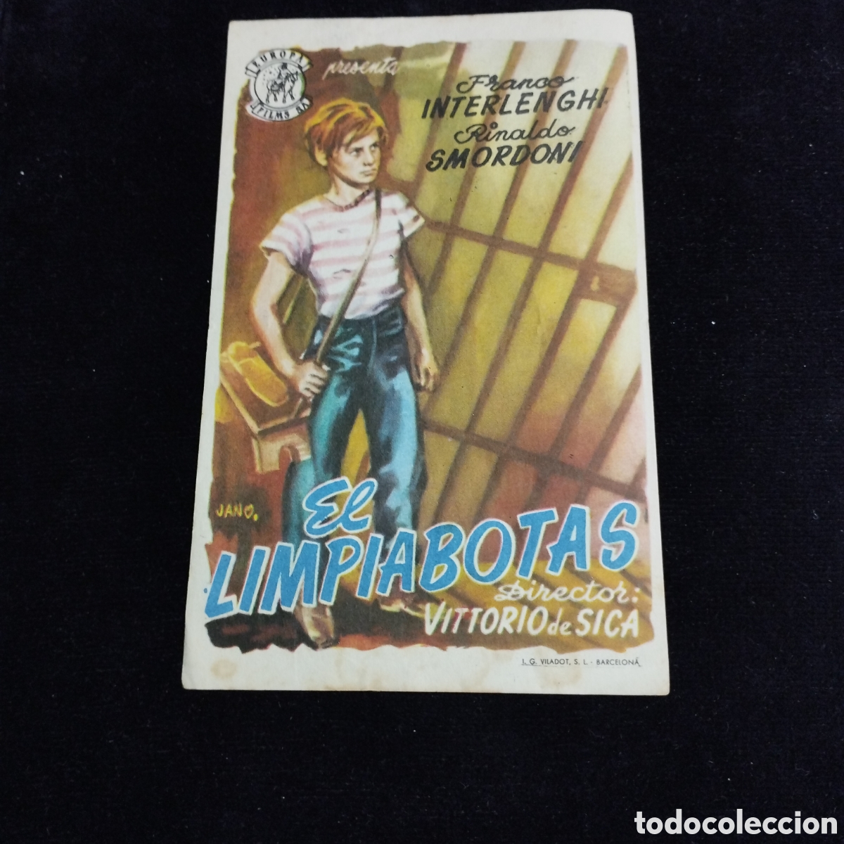 Cine: Programa de cine, sencillo. El limpiabotas. Franco Interlenghi. 1953. Gayarre Matar&oacute;